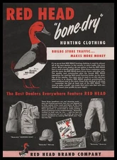 1954 Red Head Bone Dry Hunting Clothing Coats Caps Zouaves Vintage Print Ad