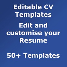 50 Professional CV Templates, Editable  Customizable