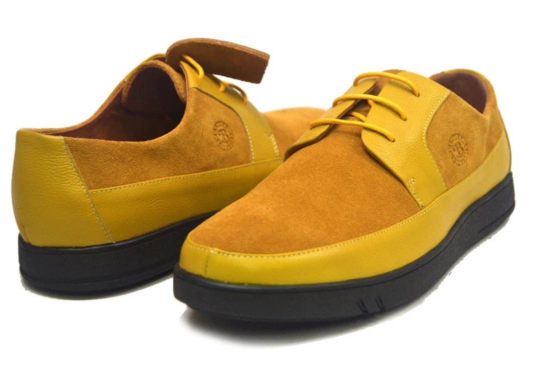 NEW British Walker Mens Casual Shoes Westminster Leather Suede Yellow Mustard