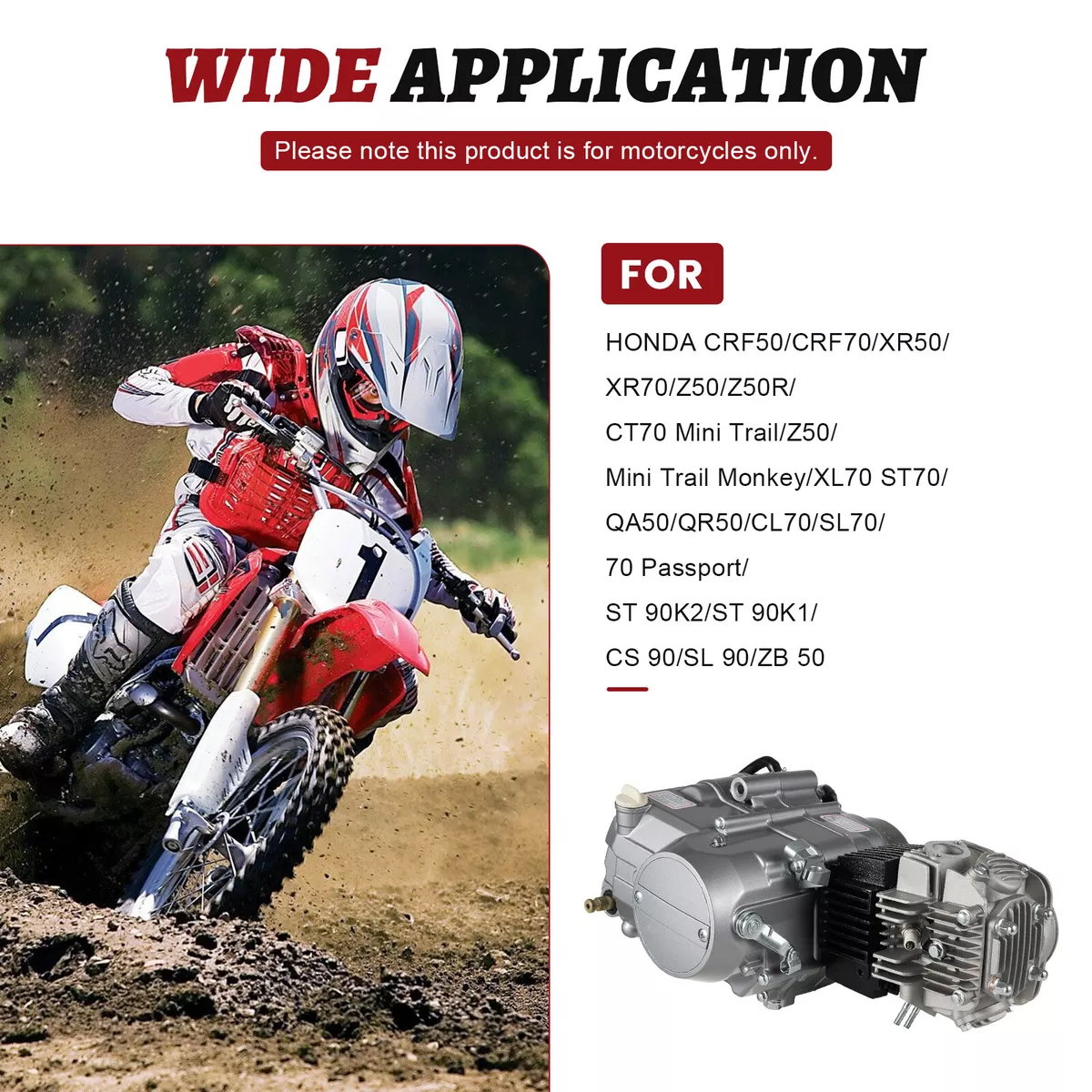  125cc 4 Temps Moteur, Moteur Dirt Bike Cross Mini