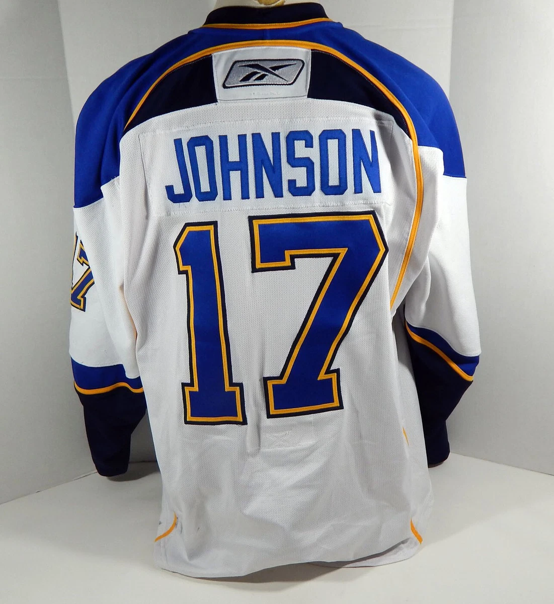 St. Louis Blues Ryan Johnson #17 Game Used White Jersey DP12228