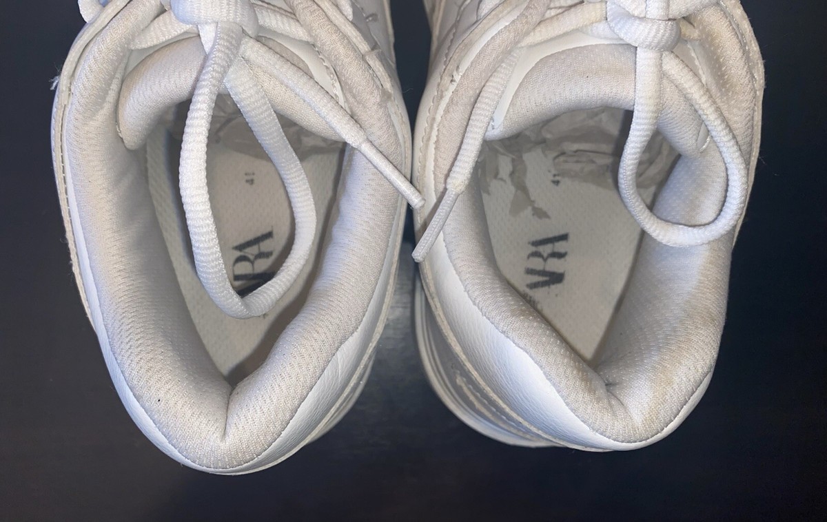 Zara Women's White Low Top Sneakers Size US 10.5 | eBay