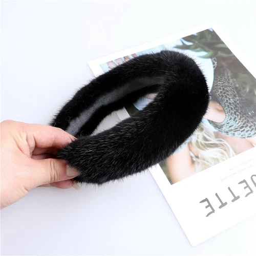 women's luxury100% mink fur headband real fur hair band Hair hoop - Picture 8 of 30