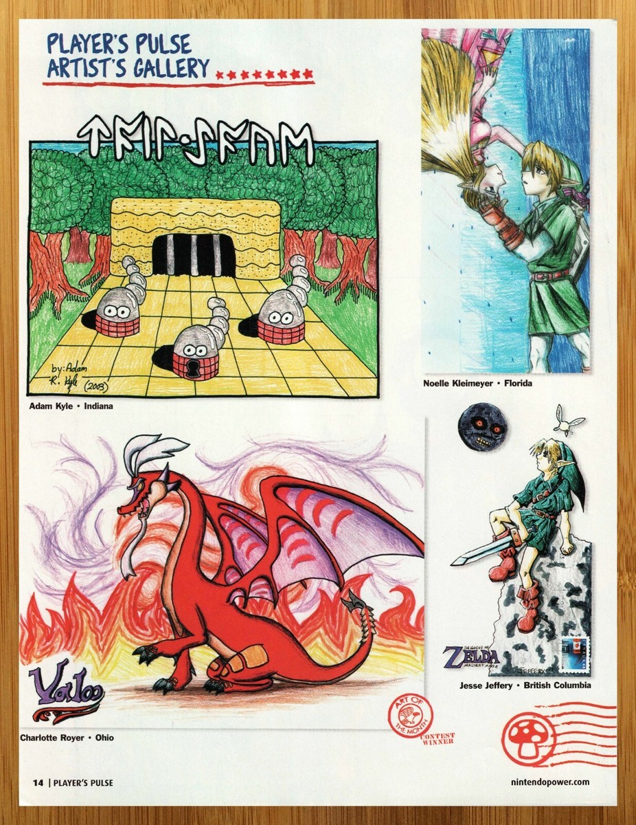 2002 Nintendo Power Fan Art Page Ad/Poster Zelda Wind Waker