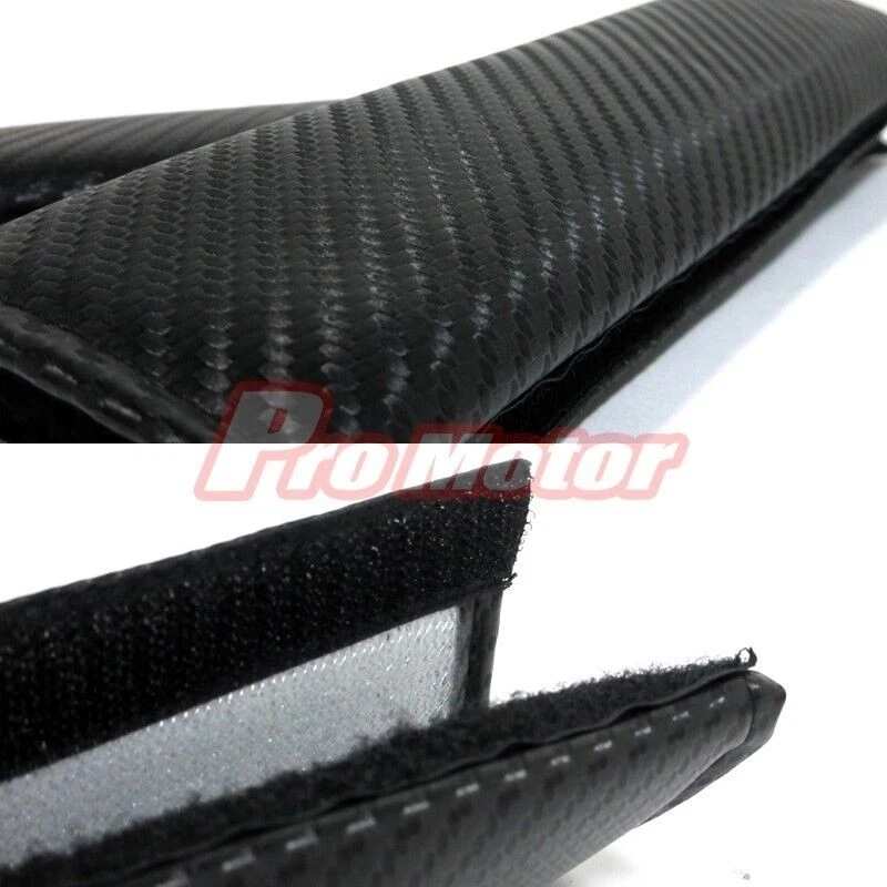 Funda de cinturón de seguridad de coche de tela de fibra de carbono de 2 piezas almohadilla protectora segura Foto 4 de 4