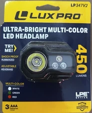 Lux-Pro 450-Lumen LED Headlamp with Batteries Included