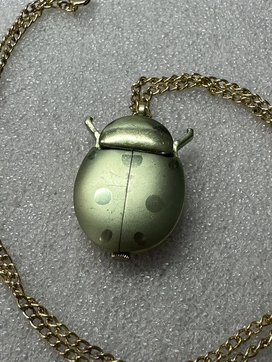 Vintage ladybug watch necklace clearance