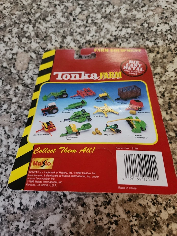 New 1999 Tonka Farm Equipment Yellow Mulcher Tractor W/Front Loader 15140 Maisto - Image 2 of 2