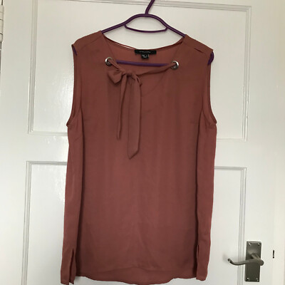 Primark rosa Trägertop Chiffon Größe 12 ärmellos leicht Sommer Urlaub zum Binden