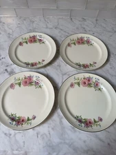 Vintage Hall China Pastel Morning Glory 9 1/4 In Plates Set Of 4