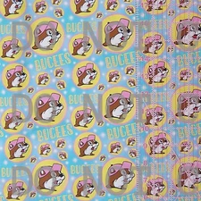 100% Cotton Woven Novelty Fabric Bucees Gas Station Blue By The  1/4 Yard 9x56