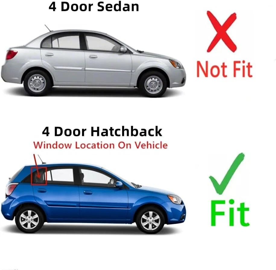 Fits 2006-2011 Kia Rio5 Hatchback Passenger Right Side Rear Vent Window Glass - Imagem 3 de 4