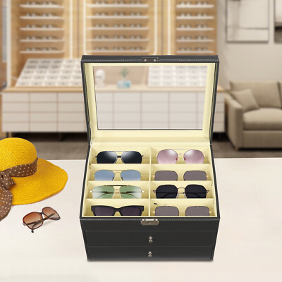 24 grid eye glasses case,eyewear sunglasses display box storage holder organizer