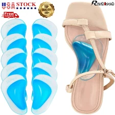 5 Pair Arch Support Shoe Insoles Plantar Fasciitis Gel Sticky Reusable Cushionss
