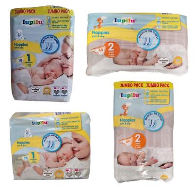 Lupilu Nappies- All Sizes Newborn, Mini, Midi, Maxi, Junior, XL Bulk Pack 
