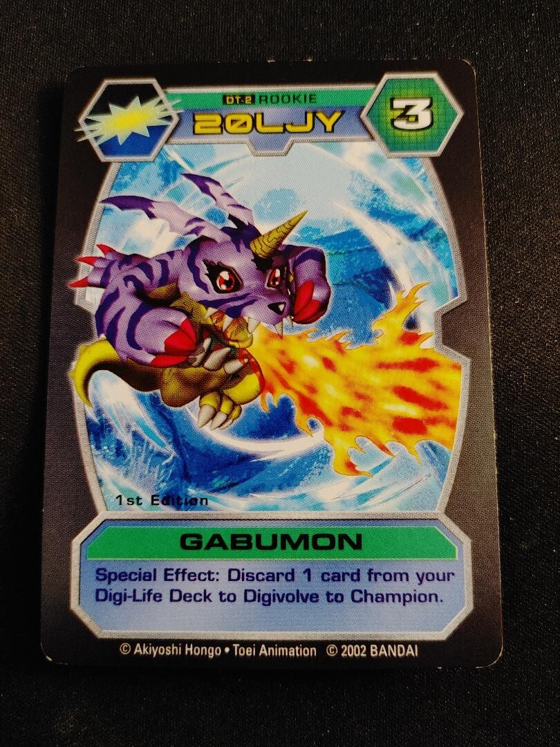 Digimon Gabumon DT-2 Rookie 1ST Edition Mint
