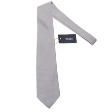 Drake's NWT Neck Tie in Blue & White Geometric Pattern 100% Silk