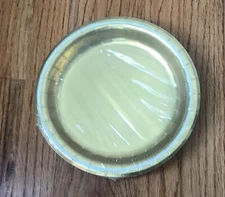 20 PACK Gold with white trim paper party Plates 8.5"