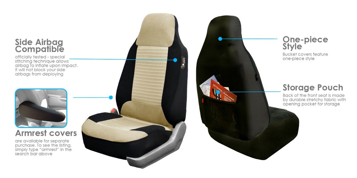 Waterproof SeatKeeper Bucket Car Seat Covers for Low Back Seats