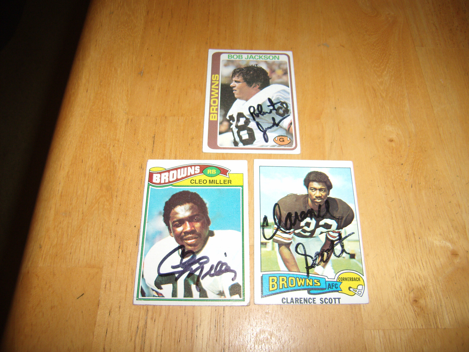 CLEVELAND BROWNS AUTOGRAPHED LOTCLARENCE SCOTT, CLEO MILLER, & BOB