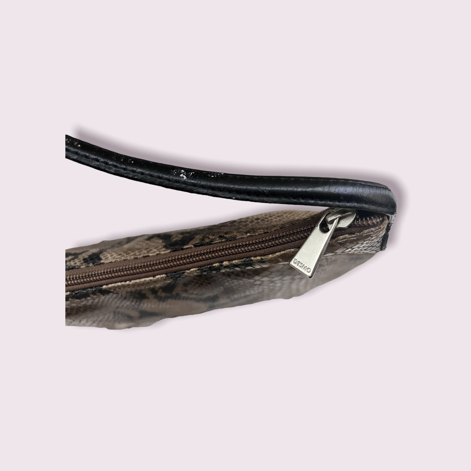 Desmo Leather Python Print Handbag - image 6