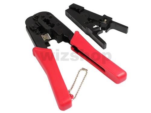 Pinza crimpatrice cavi di rete tester plug RJ 45 11 12 LAN Ethernet custodia kit - Afbeelding 2 van 7