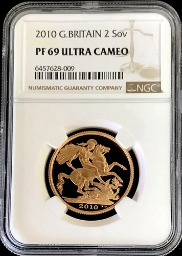 2010 GOLD GREAT BRITAIN PROOF 2 POUND SOVEREIGN COIN NGC PF 69 ULTRA CAMEO