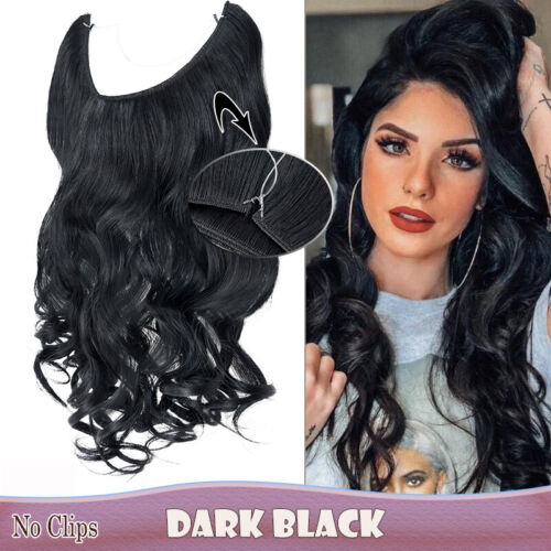 Secret Stirnband Draht Haarverlängerung Hidden Wire Haarteil Hair Extensions 24" - Bild 32 von 81