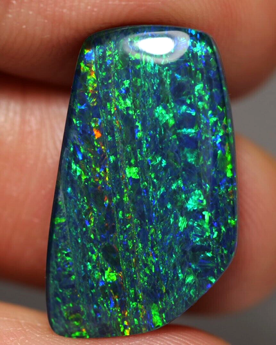 Big A+ Australian Coober Pedy Opal Natural Triplet 21x12x5 mm pendant ring - Picture 2 of 7