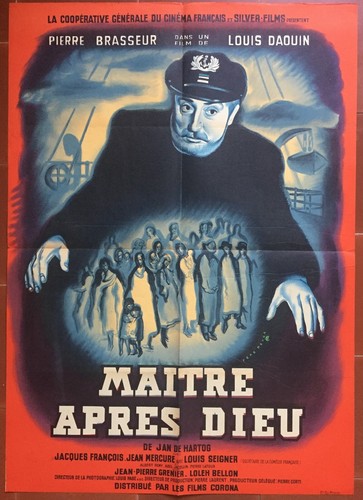 Affiche MAITRE APRES DIEU Louis Daquin PIERRE BRASSEUR Bateau MARIN 60x80cm