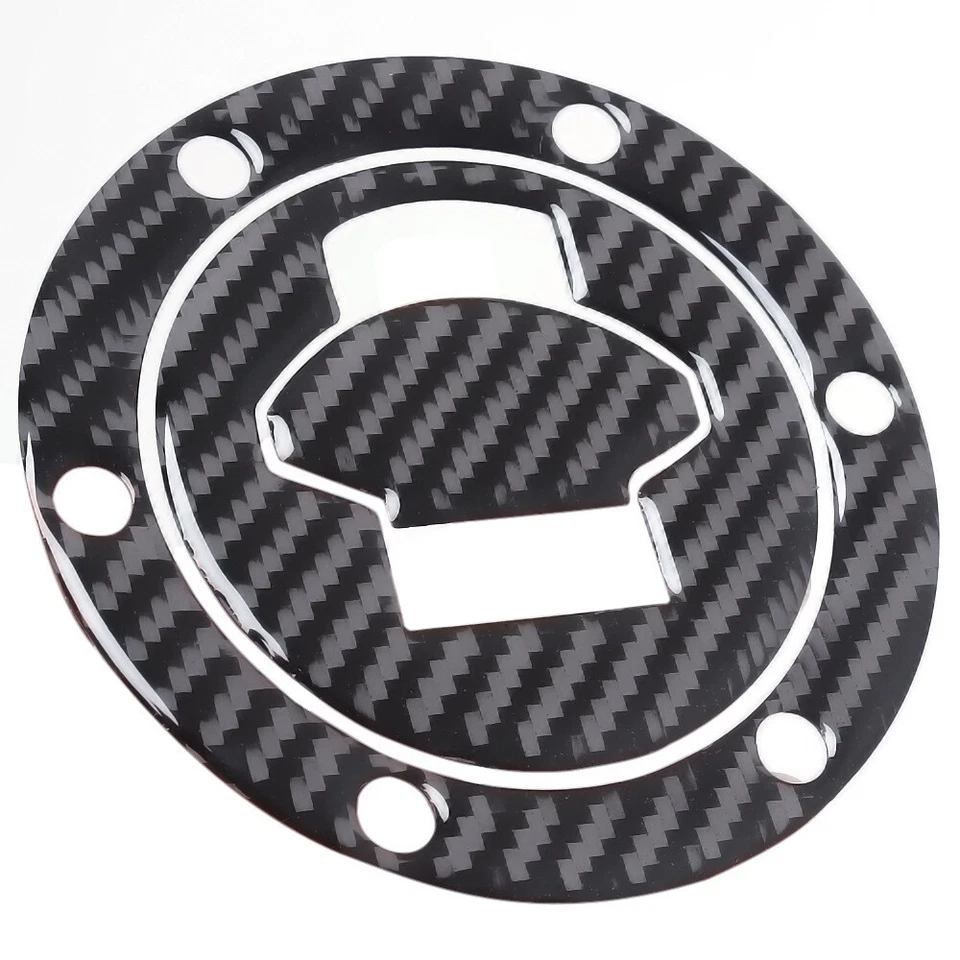 3D Carbon Fiber Fuel Cap Gas Tank Pad Sticker Black For BMW R1150R R1150RT Black - Imagem 3 de 4