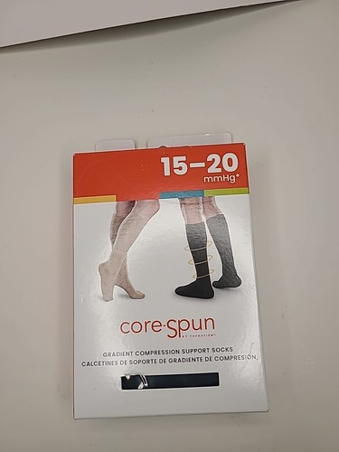 Core-Spun By Therafirm Gradient Compression Support Socks 15-20 mmHg NEW Large