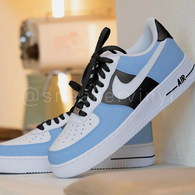 Air Force 1 Low North Carolina Blue and Black Custom Sneakers New with tags