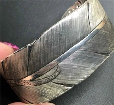8114 Montana Silversmiths Ladies Silver Western Inspired Feather Cuff Bracelet