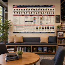 Presidents of the US Poster 60x40 - History Chart for Classroom  Homeschool