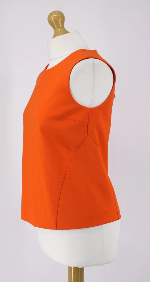 ELIZABETH AND JAMES GREYSON TOP WOMENS ZIP BACK TANK XS TANG ORANGE RRP £230 AD - Image 2 of 4