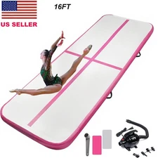 16FT Air Track Inflatable Training Tumbling Gymnastic Gym Mat for Yoga Kid Adult