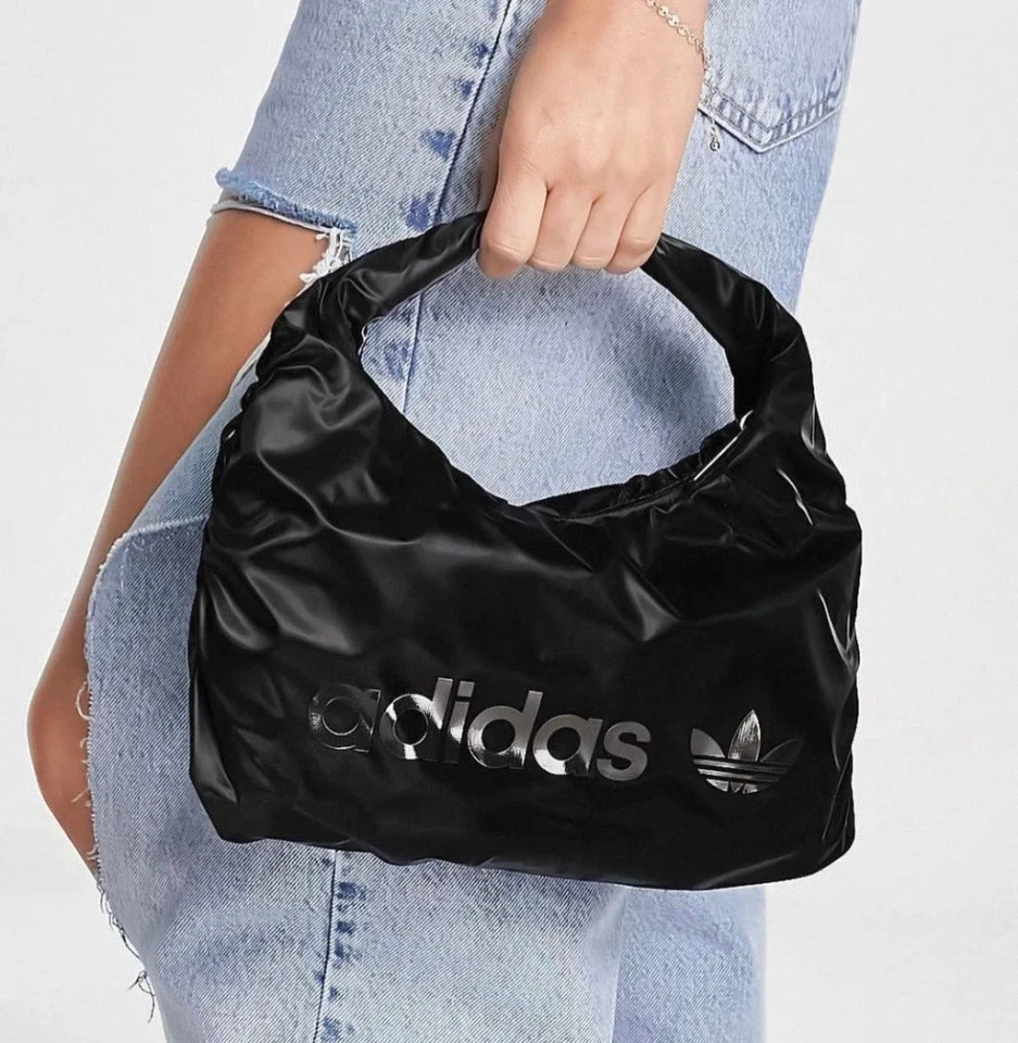 Adidas Originals Women's Lifestyle Bag Mini Satin Shoulder Bag 2.25L Black - Image 2 of 4