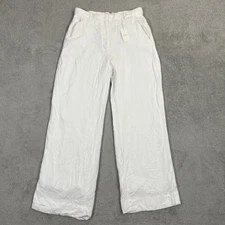 Abercrombie & Fitch Pants Womens 26 Sloane Wide Leg White Linen Blend Viscose