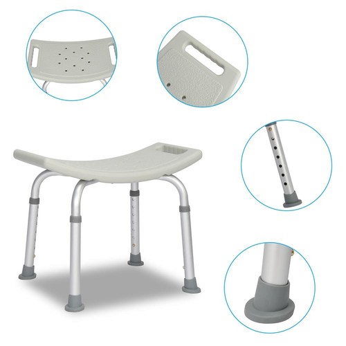 Bath Shower Chair Adjustable Medical 7 Height Bench Bathroom Stool Seat Gray New - Picture 3 of 11
