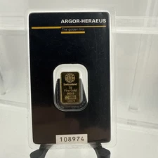2g Argor-Heraeus 99.99% Pure Gold Minted Bar