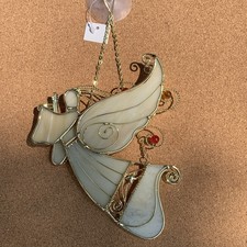 Stained Glass Angel holding Musical Instrument Sun Catcher 7 Tall