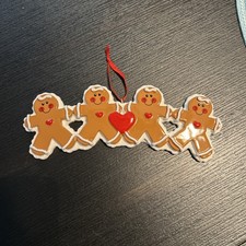 Christmas Ornament Holiday Four Gingerbread Heart Can Be Personalized