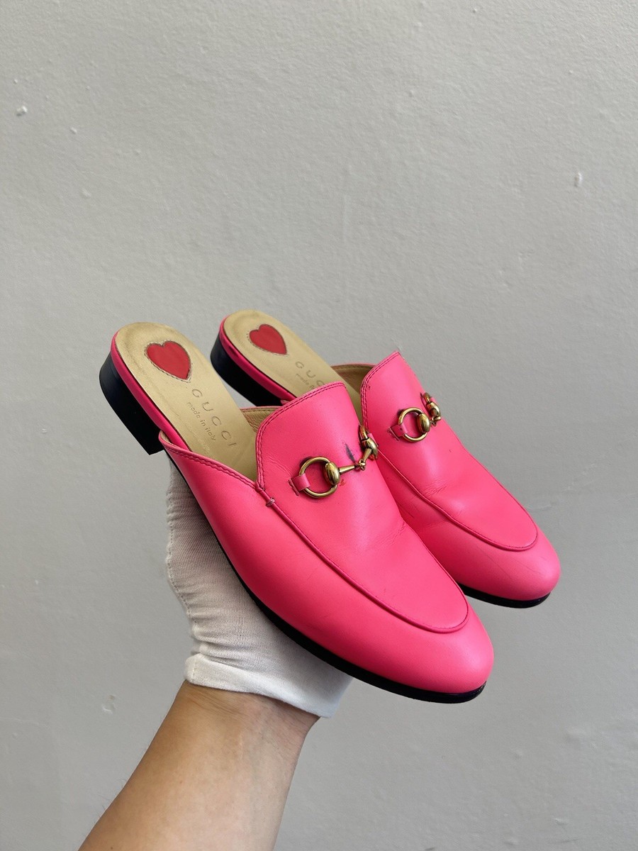 ☆専用☆GUCCI ピンク ウェッジソール シューズ　36 GUCCI WMNS 6 US / 36 EU Princetown Mule Horsebit Loafer Hot Pink