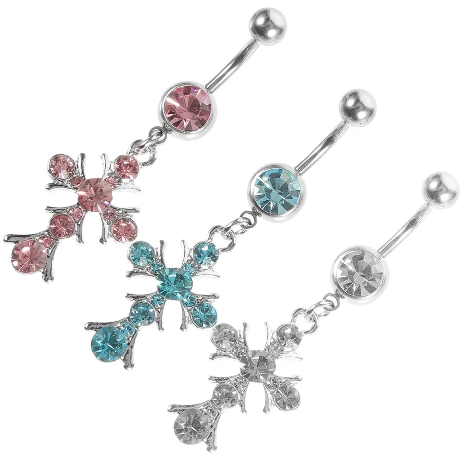  3 Pcs Strass Schmuck Bauchnabel Ring Body Piercing Körperschmuck - Bild 3 von 4