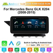 10.25'' Android 14 Autoradio CarPlay 6+64GB F&uuml;r Mercedes GLK-Klasse X204 NTG4.0