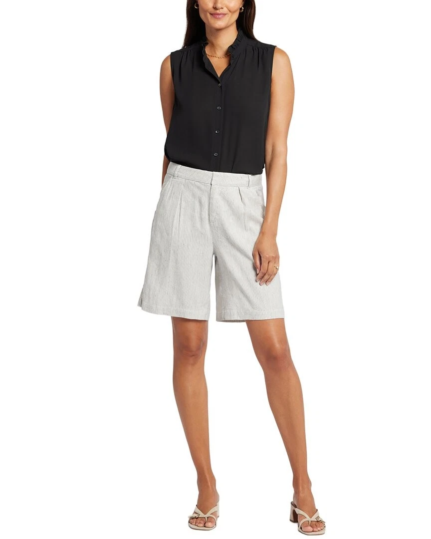 Nydj Relaxed Slubby Stripe Linen-Blend Short Women's