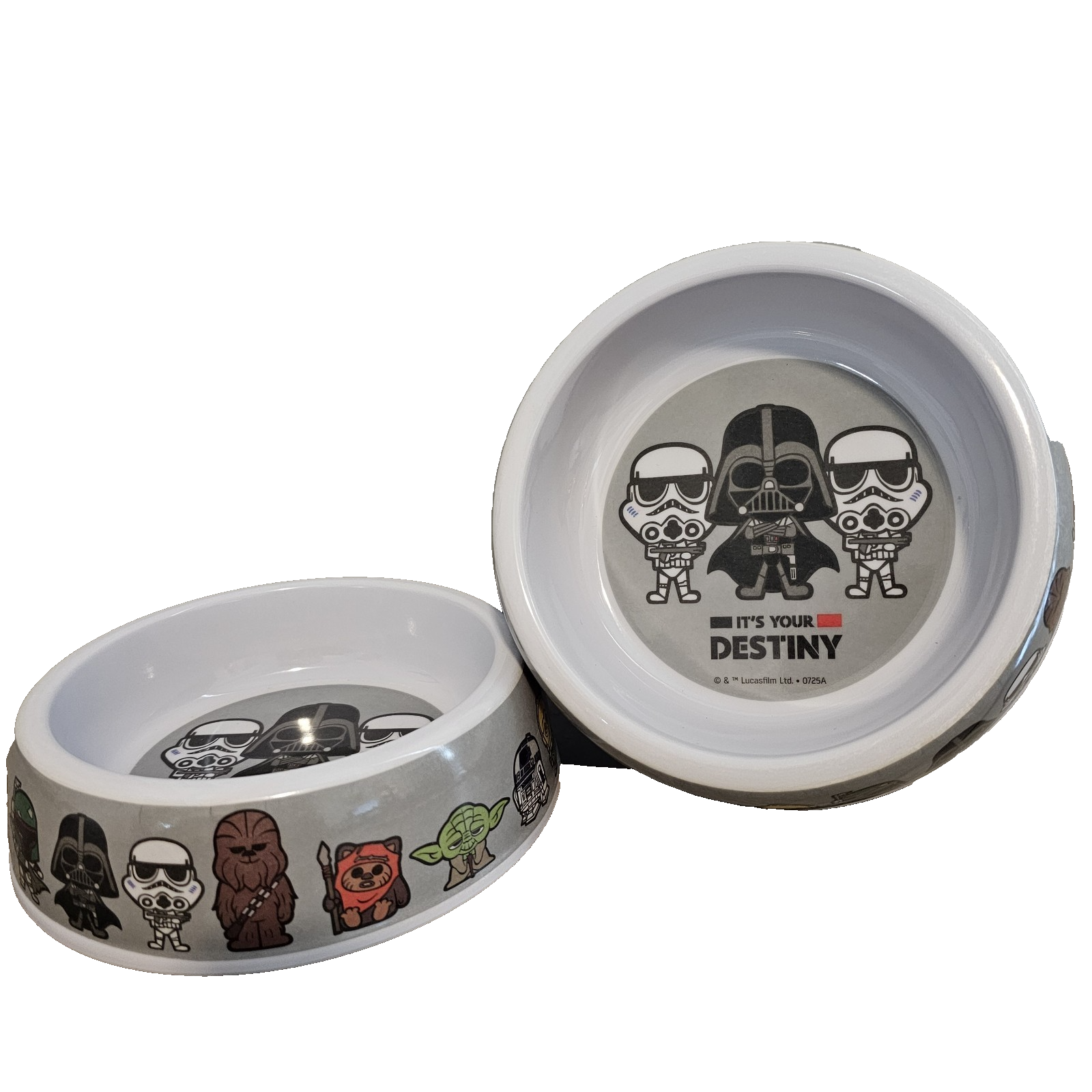 Disney Star Wars Pet Bowls Set of 2 Melamine Darth Vader Chewbacca Yoda Ewok