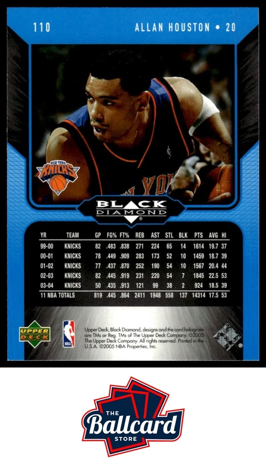 2004-05 Upper Deck Black Diamond #110 Allan Houston - Image 2 of 2