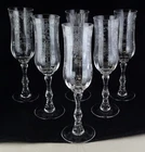 Six Lenox Navarre Champagne Flutes - Excellent Condition
